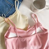 「大人可愛いを叶える」カップ付きレースリボン リブキャミソール | Beststore | 詳細画像13 