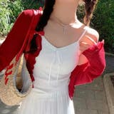 ホワイト | 「大人可愛いを叶える」カップ付きレースリボン リブキャミソール | Beststore