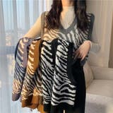 レトロ可愛い。ゼブラ柄ショート丈ニットベスト | Beststore | 詳細画像1