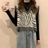 レトロ可愛い。ゼブラ柄ショート丈ニットベスト | Beststore | 詳細画像9 