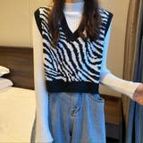 レトロ可愛い。ゼブラ柄ショート丈ニットベスト | Beststore | 詳細画像11
