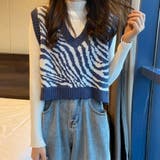 レトロ可愛い。ゼブラ柄ショート丈ニットベスト | Beststore | 詳細画像14