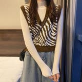 レトロ可愛い。ゼブラ柄ショート丈ニットベスト | Beststore | 詳細画像17 