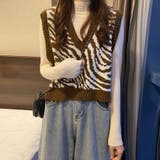 レトロ可愛い。ゼブラ柄ショート丈ニットベスト | Beststore | 詳細画像18