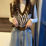 レトロ可愛い。ゼブラ柄ショート丈ニットベスト | Beststore | 詳細画像20