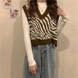 レトロ可愛い。ゼブラ柄ショート丈ニットベスト | Beststore | 詳細画像24