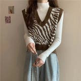 レトロ可愛い。ゼブラ柄ショート丈ニットベスト | Beststore | 詳細画像25