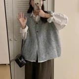 グレー | 着回し力抜群! レイヤードに最適ニットベスト | Beststore