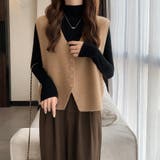 ニットベスト レディース Vネック 前開き レトロ 韓国 秋冬 トップス | Beststore | 詳細画像2