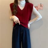 シャギーニットベスト Vネック 重ね着 秋 冬 レディース | Beststore | 詳細画像29 
