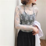 レディースファッション通販トップス フラワーレースブラウス シースルーOL | Beststore | 詳細画像4 