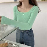 Uネック リブニットトップス レディース | Beststore | 詳細画像7 