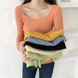 Uネック リブニットトップス レディース | Beststore | 詳細画像10 