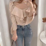 ベージュ | 長袖 ブラウス フリル襟 | Beststore