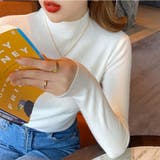 フルカラーハイネックニットトップス リブ タートルネック | Beststore | 詳細画像3 