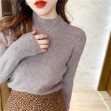 フルカラーハイネックニットトップス リブ タートルネック | Beststore | 詳細画像4 