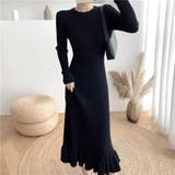 ブラック | リブニットワンピース ロングワンピース ワンピース | Beststore