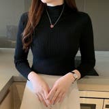 ブラック | ハイネック ニット トップス | Beststore