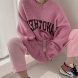 ロゴプリントオーバーサイズニットセータートップス 韓国ニットサイドスリット | Beststore | 詳細画像9