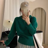 Vネックニットトップスオーバーサイズ韓国ニットファッション ビッグシルエット | Beststore | 詳細画像6 