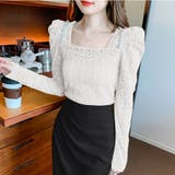 ホワイト | 総レース ブラウス 長袖 | Beststore