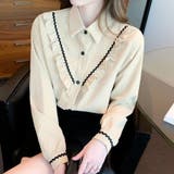 ベージュ | 襟付きシャツ フリルシャツ ブラウス | Beststore