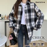 ブラック | チェック柄シャツ トップス オーバーサイズ | Beststore