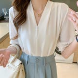 トップス パール付きブラウス Vネック | Beststore | 詳細画像6 