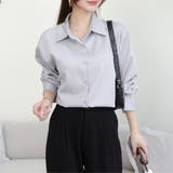 ライトグレー | 「新色追加」【全９色】ストライプ スキッパーシャツ ブラウス | Beststore