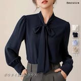 ボウタイリボン長袖ブラウス トップス シャツ | Beststore | 詳細画像1