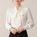 ボウタイリボン長袖ブラウス トップス シャツ | Beststore | 詳細画像15
