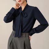ボウタイリボン長袖ブラウス トップス シャツ | Beststore | 詳細画像6