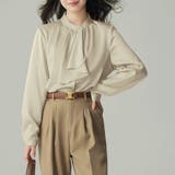 スカーフタイブラウス シャツ ベーシックカラーシャツ | Beststore | 詳細画像6