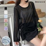 ブラック | シアートップス シアーロンT カットソー 長袖UV対策 | Beststore