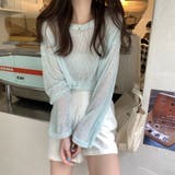 ライトグリーン | ロンT レイヤード シアー トップス tシャツ | Beststore