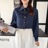 リボン 付き ボウタイ シャツ ブラウス 長袖 ステッチ デザイン | Beststore | 詳細画像21 