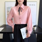 リボン 付き ボウタイ シャツ ブラウス 長袖 ステッチ デザイン | Beststore | 詳細画像25 