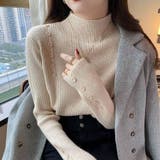 モカベージュ | リブニットセーター カットソー長袖 春秋冬 | Beststore