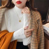 ホワイト | リブニットセーター カットソー長袖 春秋冬 | Beststore