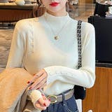 ライトベージュ | リブニットセーター カットソー長袖 春秋冬 | Beststore