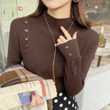 ブラウン | リブニットセーター カットソー長袖 春秋冬 | Beststore