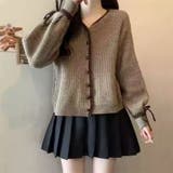 袖リボン 配色パイピング ニットカーディガン | Beststore | 詳細画像4