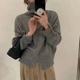 ハイネック タートルボタン ニットセーター トップス  | Beststore | 詳細画像6 