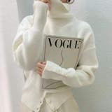 ハイネック タートルボタン ニットセーター トップス  | Beststore | 詳細画像1 