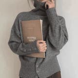 グレー | ハイネック タートルボタン ニットセーター トップス  | Beststore