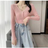 ボタン付 長袖リブニットトップス レディース | Beststore | 詳細画像10 