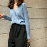 vネックカーディガン リブニットトップス レディース シンプル細見え | Beststore | 詳細画像10 