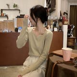 キーネックリブニット 長袖 デコルテ綺麗見せ レディース | Beststore | 詳細画像18 