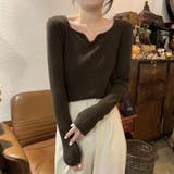 キーネックリブニット 長袖 デコルテ綺麗見せ レディース | Beststore | 詳細画像19 
