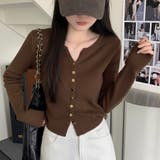 ゴールドボタンキーネックカーディガン | Beststore | 詳細画像8 